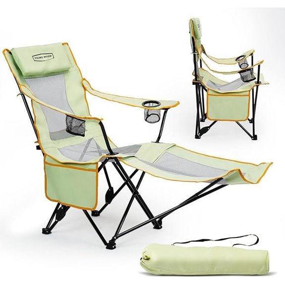 Young Wood Portable Camping Reclining Chair