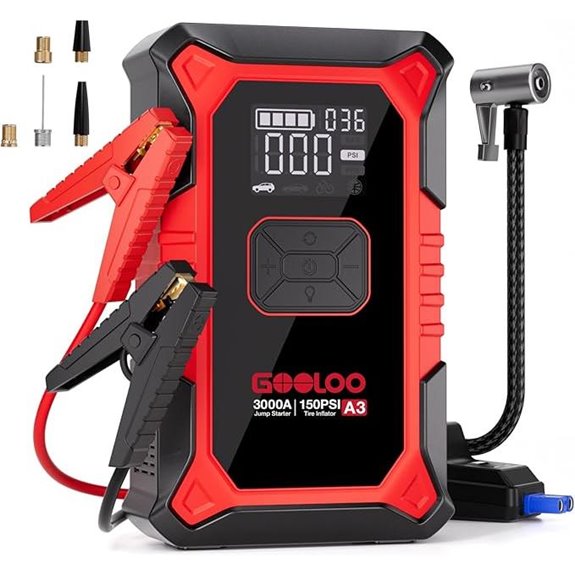 GOOLOO A3 Jump Starter with Air Compressor