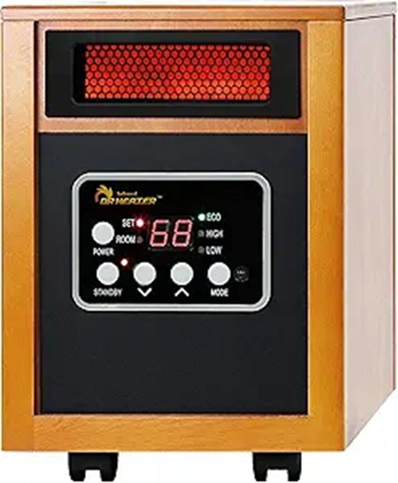 Dr Infrared 1500W Portable Space Heater Cherry
