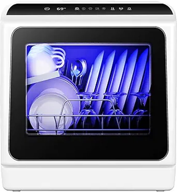 EUHOMY 6-Program Portable Countertop Dishwasher