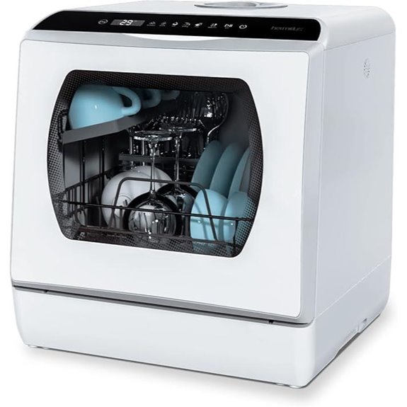 Hermitlux Portable Countertop Dishwasher with 5 Programs