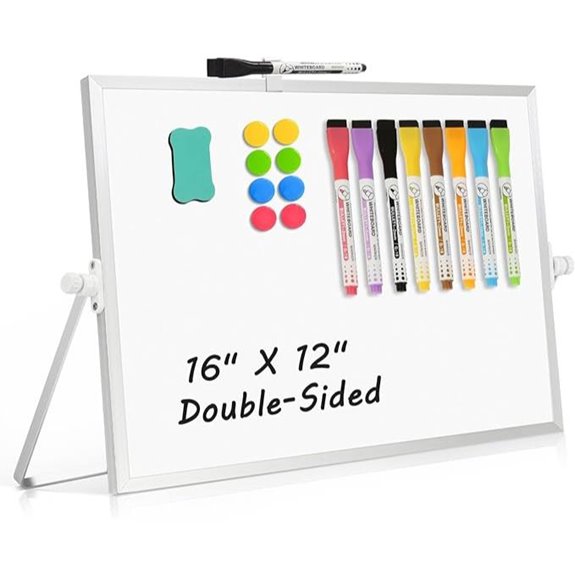 Magnetic Whiteboard 16x12 Double-Sided Portable Stand