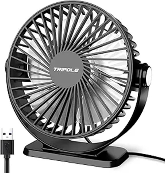TriPole USB Portable Desk Fan with 3 Speeds