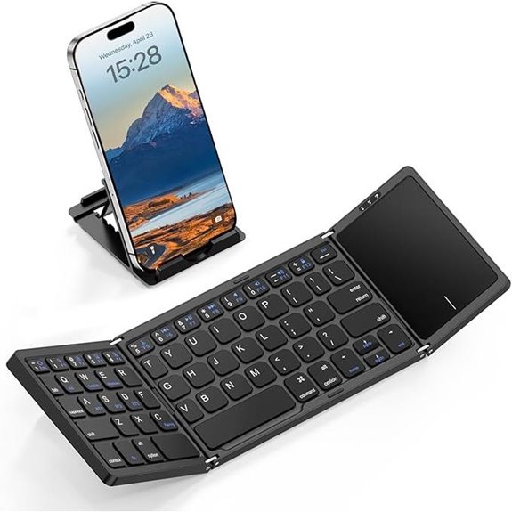 Foldable Bluetooth Keyboard with Touchpad for Tablets