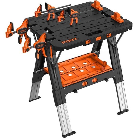 Pony Portable Folding Work Table with Clamps