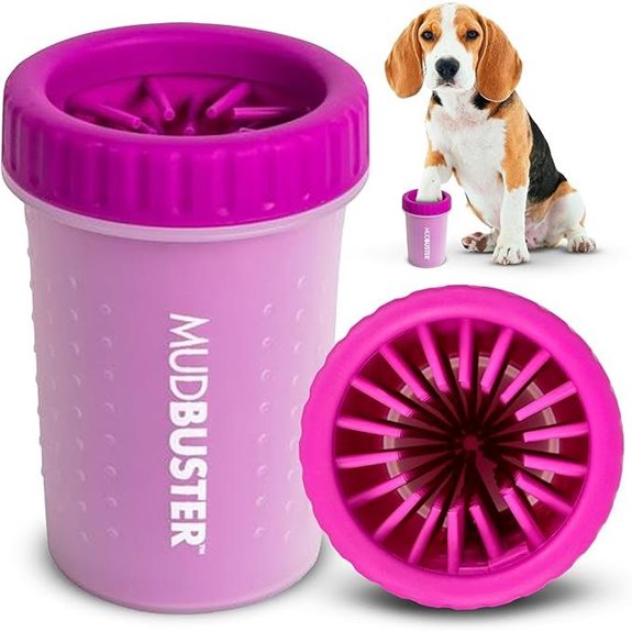 Dexas MudBuster Portable Dog Paw Washer/Paw Cleaner Medium Fuchsia