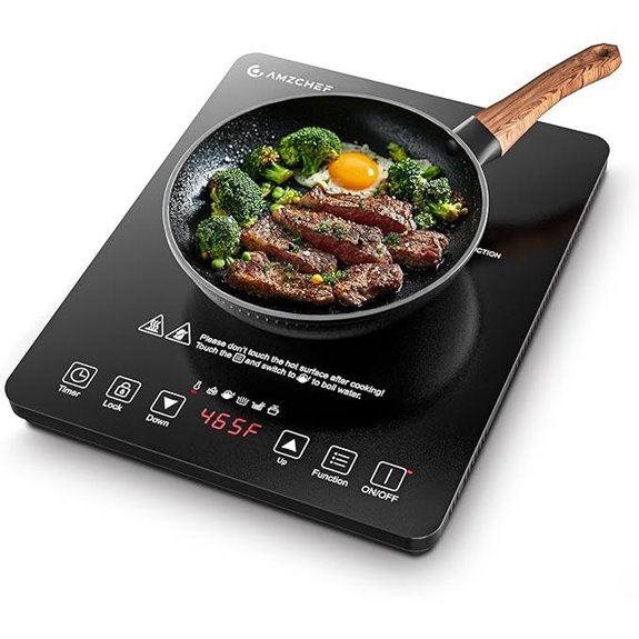 AMZCHEF Portable Induction Cooktop with 20 Temp & Power