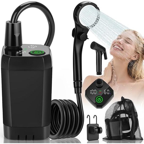 Rechargeable Camping Shower with LED Display