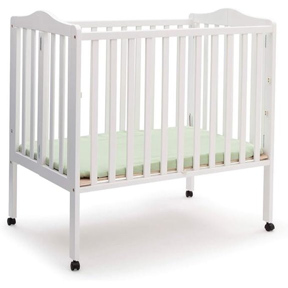 Delta Children Folding Mini Baby Crib with Mattress