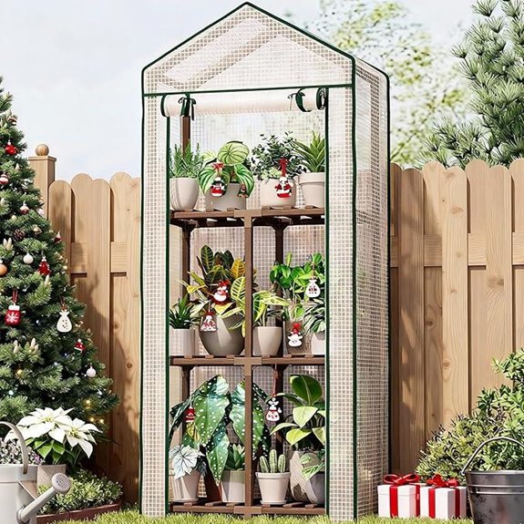 Bamworld Mini Greenhouse for Outdoors 3-Tier Portable