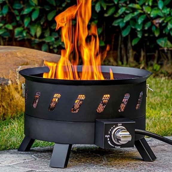 Portable 17.3 Gas Fire Pit for Outdoors