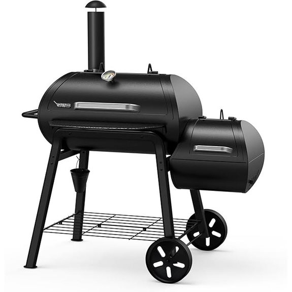 Brand-Man Charcoal Offset Smoker Grill with Fire Box