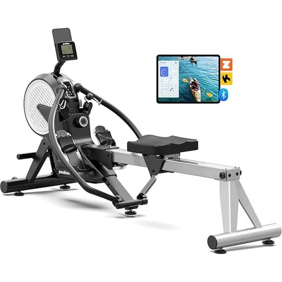Pooboo Folding Rowing Machine with Resistance Levels