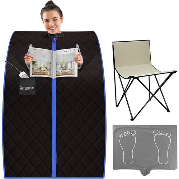 SereneLife Infrared Portable Sauna with Foot Pad and Chair