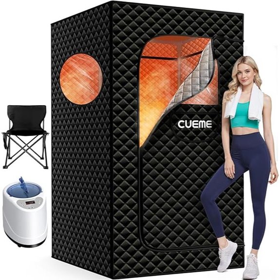 Portable Home Steam Sauna with Remote & Foldable Chair