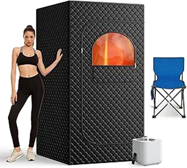 Portable Home Sauna with Steam Remote & Folding Chair