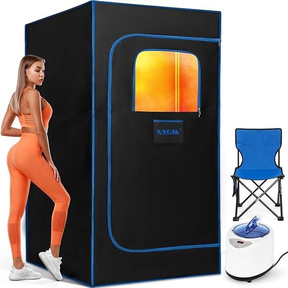 Portable Sauna Box with Remote & Folding Chair
