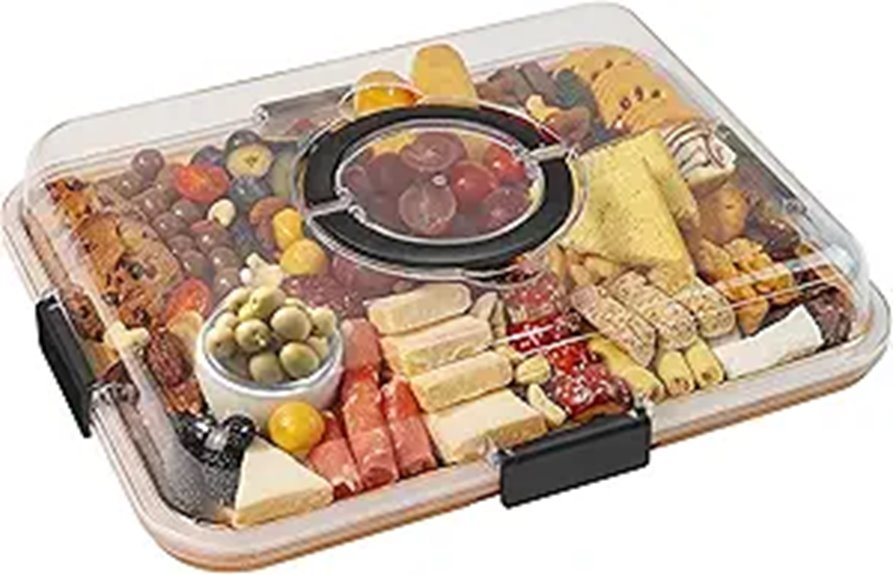 Travel Charcuterie Board with Lid 6 Compartments