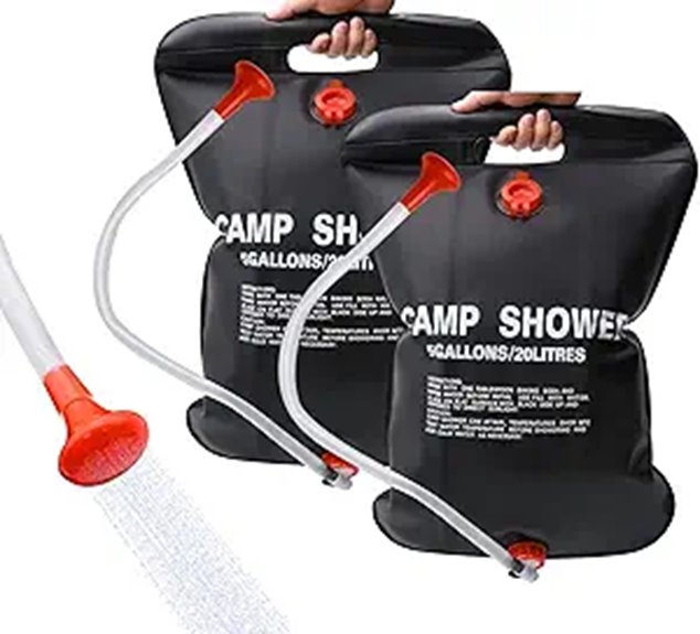 DkOvn Solar Camping Shower Bag with Removable Hose