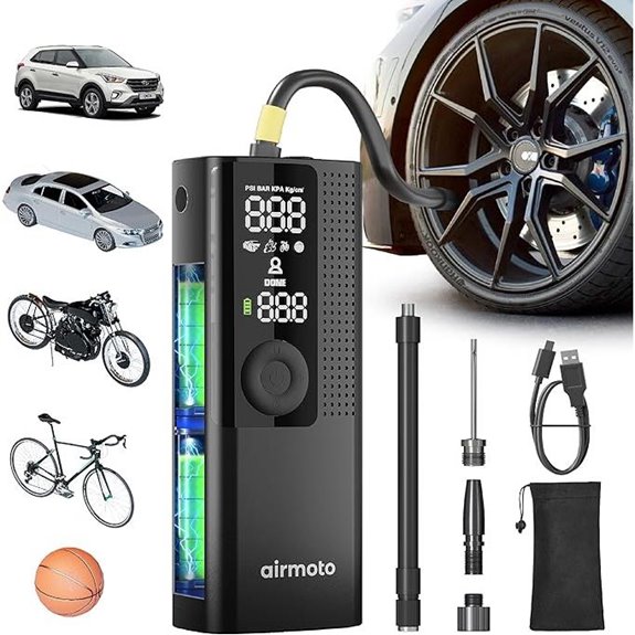Airmoto Portable Tire Inflator with Digital Gauge