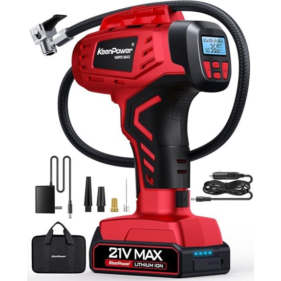 portable tire inflator with gauge