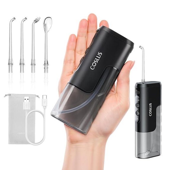 COSLUS Mini Travel Water Flosser with 4 Modes