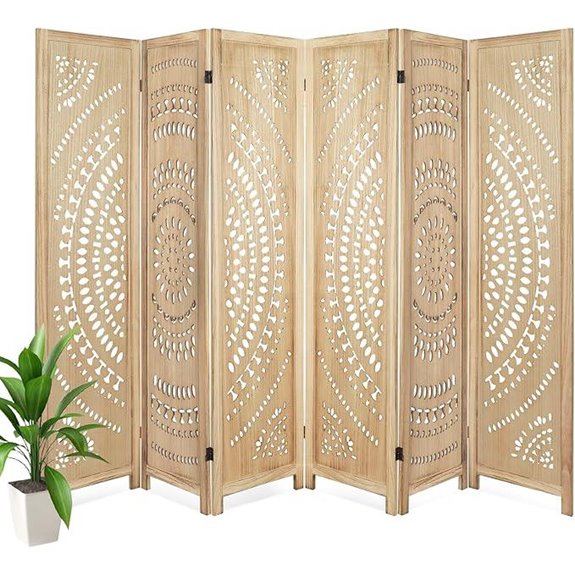 Babion 6 Panel Portable Wood Room Divider Screen