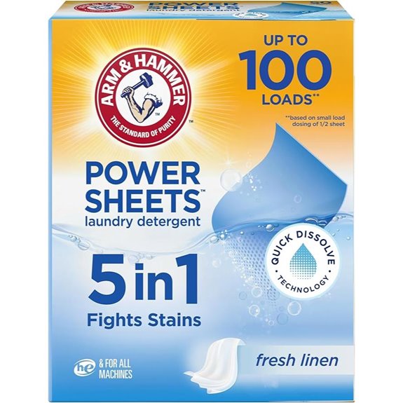 Arm & Hammer Power Sheets Laundry Detergent Fresh Linen