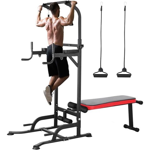 Arlopu Power Tower with Bench and Pull Up Bar