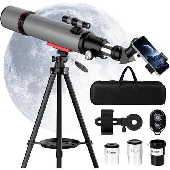 High Powered 90mm Aperture Refractor Telescope