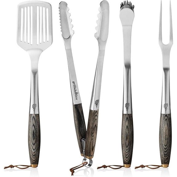 Grillaholics Premium BBQ Grill Tools Set with Box