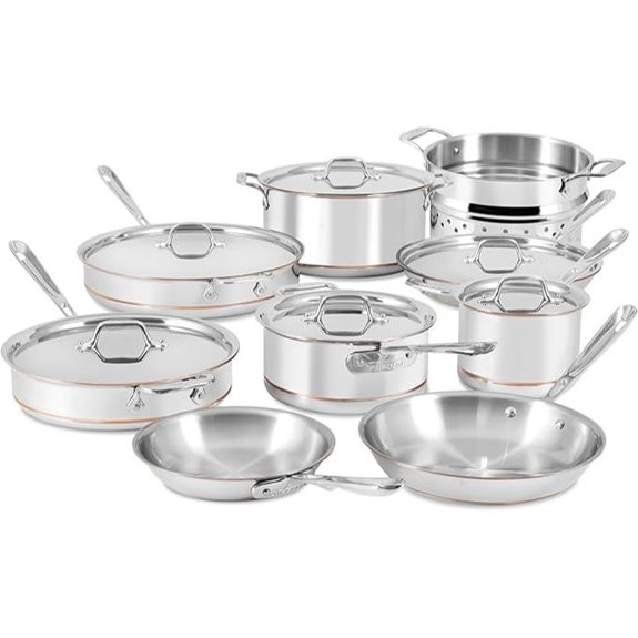 All-Clad Copper Core 15-Piece Stainless Steel Cookware Set