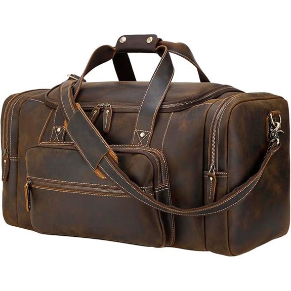 premium full grain leather duffle