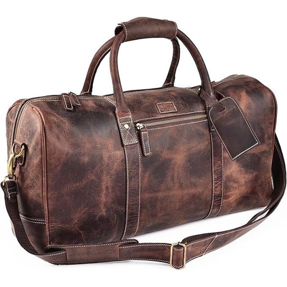 Leather Village 24-Inch Premium Leather Duffel Bag