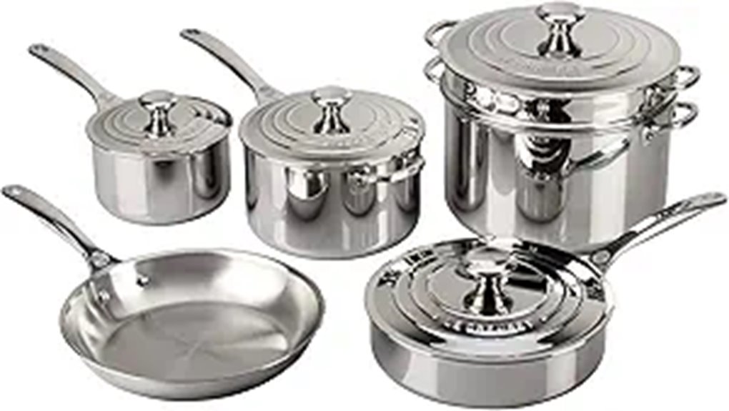 Le Creuset Tri-Ply Stainless Steel 10 pc. Cookware Set
