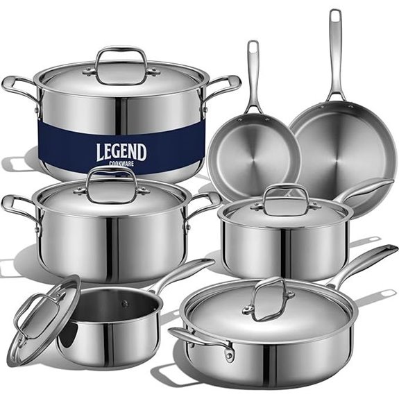 LEGEND Cookware 12-Piece Stainless Steel Pots & Pans