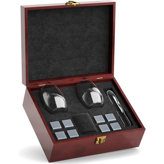Premium Whiskey Chill Rocks Gift Set with Glasses and Tongs