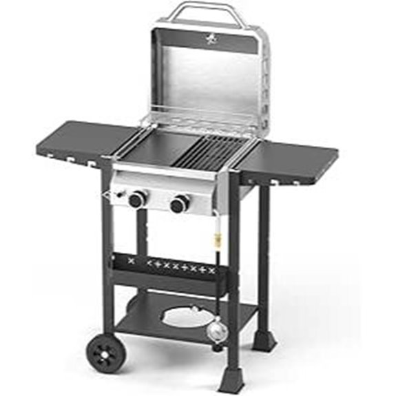 Propane Gas BBQ Grill with Cast Iron Griddle