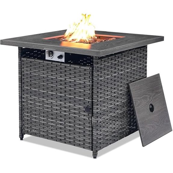 Belord 30 Propane Fire Pit Table with Lava Rock