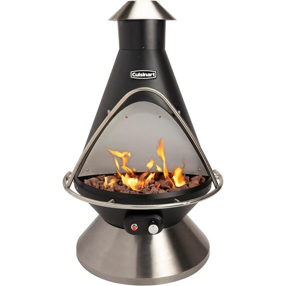 Cuisinart Propane Fire Pit with Lava Rocks and Heat Shield