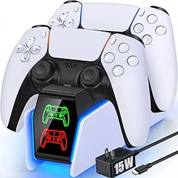 PS5 Controller Charger Station with LED Light