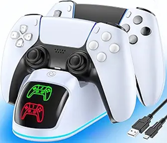 PS5 Dualsense Controller Charger Dock with RGB Light