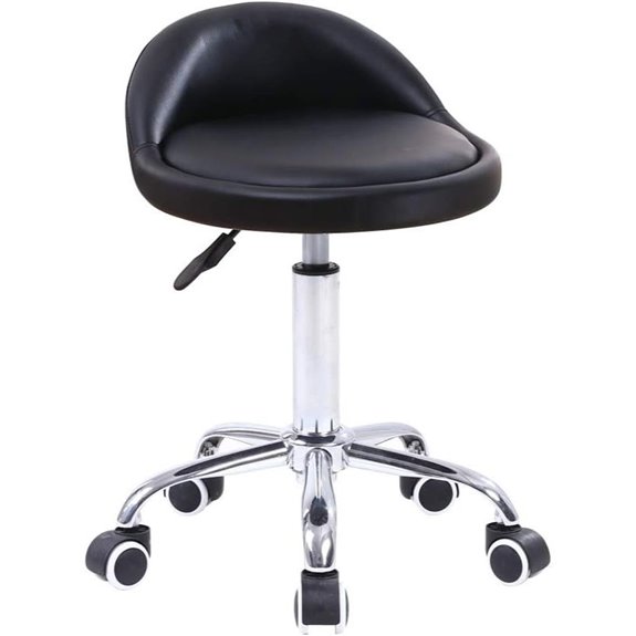 KKTONER PU Leather Swivel Drafting Stool with Back