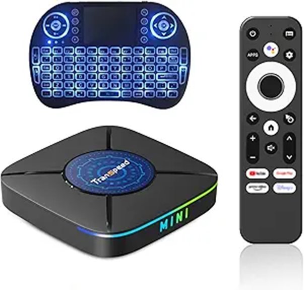 Android TV Box 14.0 2025 Quad-Core 4K with Keyboard