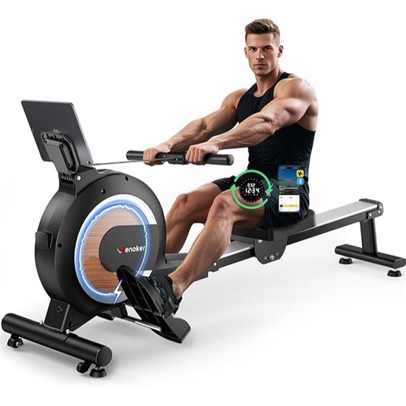 Magnetic Rowing Machine with 32-Levels Quiet Resistance