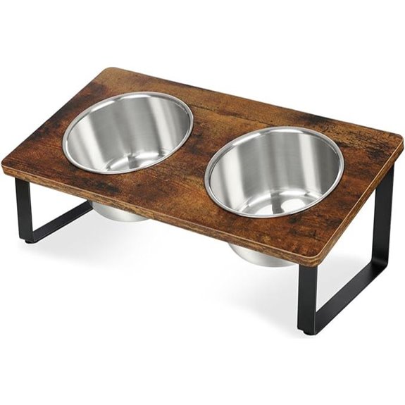 Elevated Wood Dog Bowls with Stainless Steel Inserts