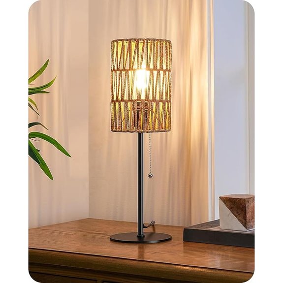 EDISHINE 19.1 Rattan Bedside Table Lamp