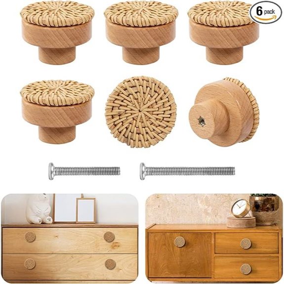 ANPHSIN Boho Rattan Cabinet Knobs (12 Pack)