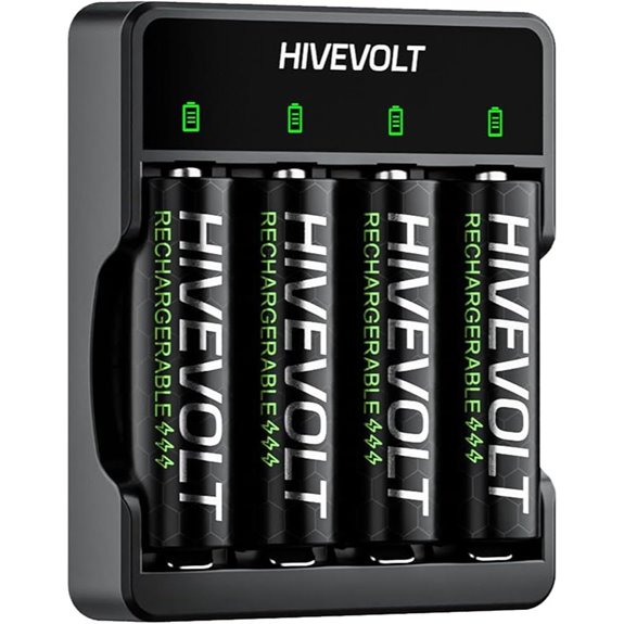 Rechargeable AA Batteries with Charger (4 Pack)