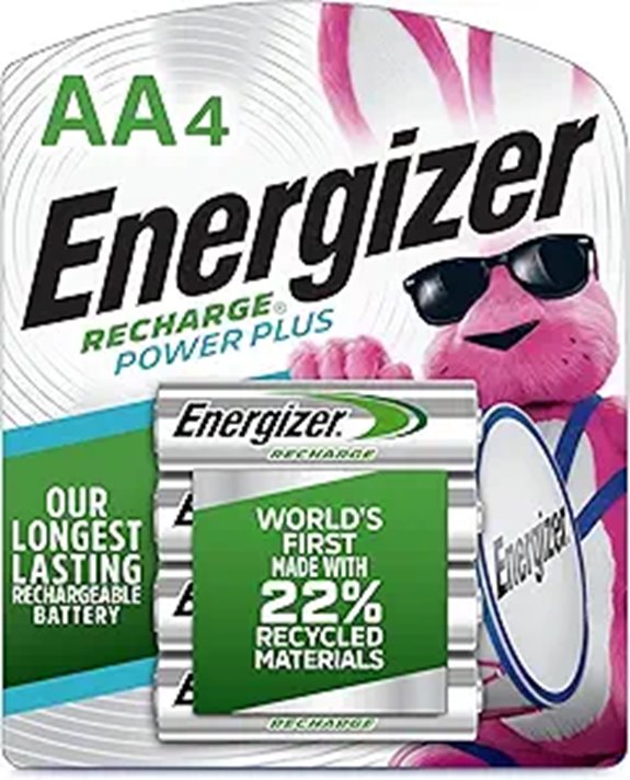 Energizer Power Plus Rechargeable AA Batteries (4 Pack) Double A Batteries
